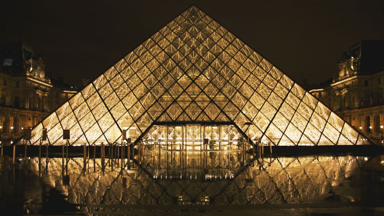 The Louvre at night - Louvre Paris stock videos & royalty-free footage