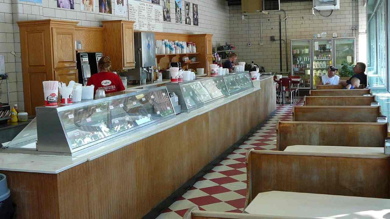 inside ice cream parlor