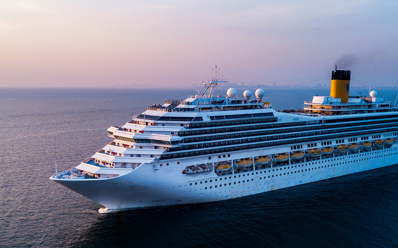 Cruise ship on the ocean