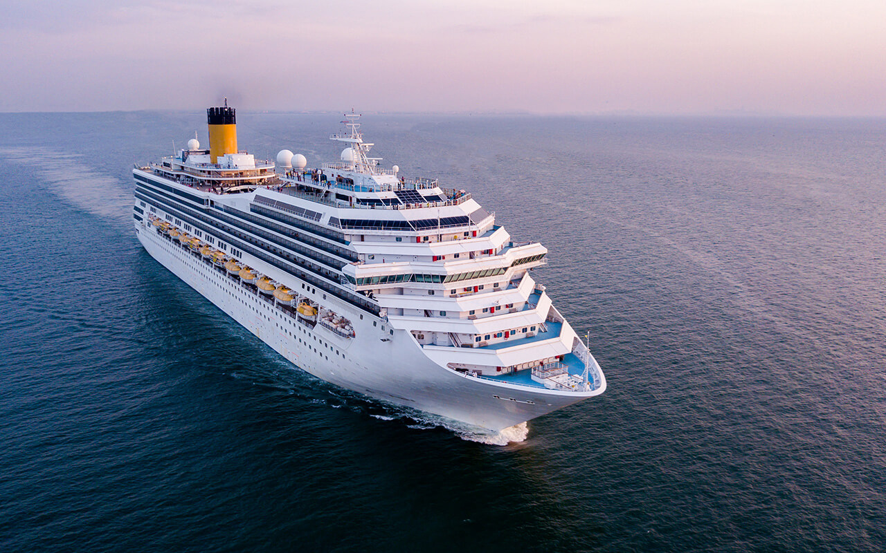 Cruise ship in the ocean