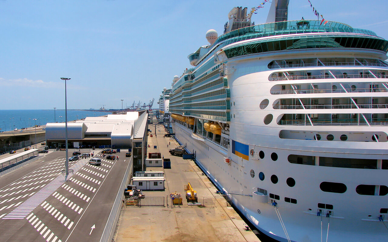 Cruise ship by the dock