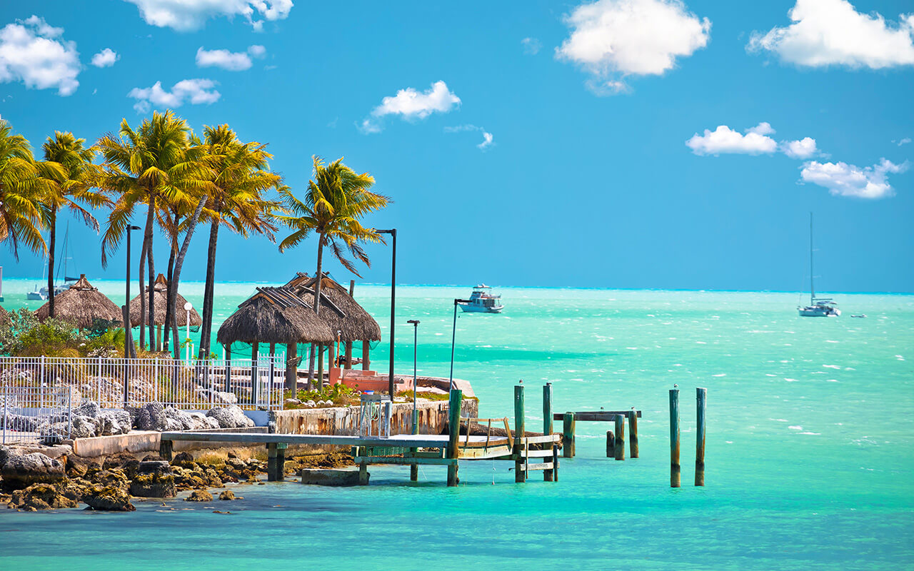 Turquoise waterfront of Florida Keys in Marathon, Florida