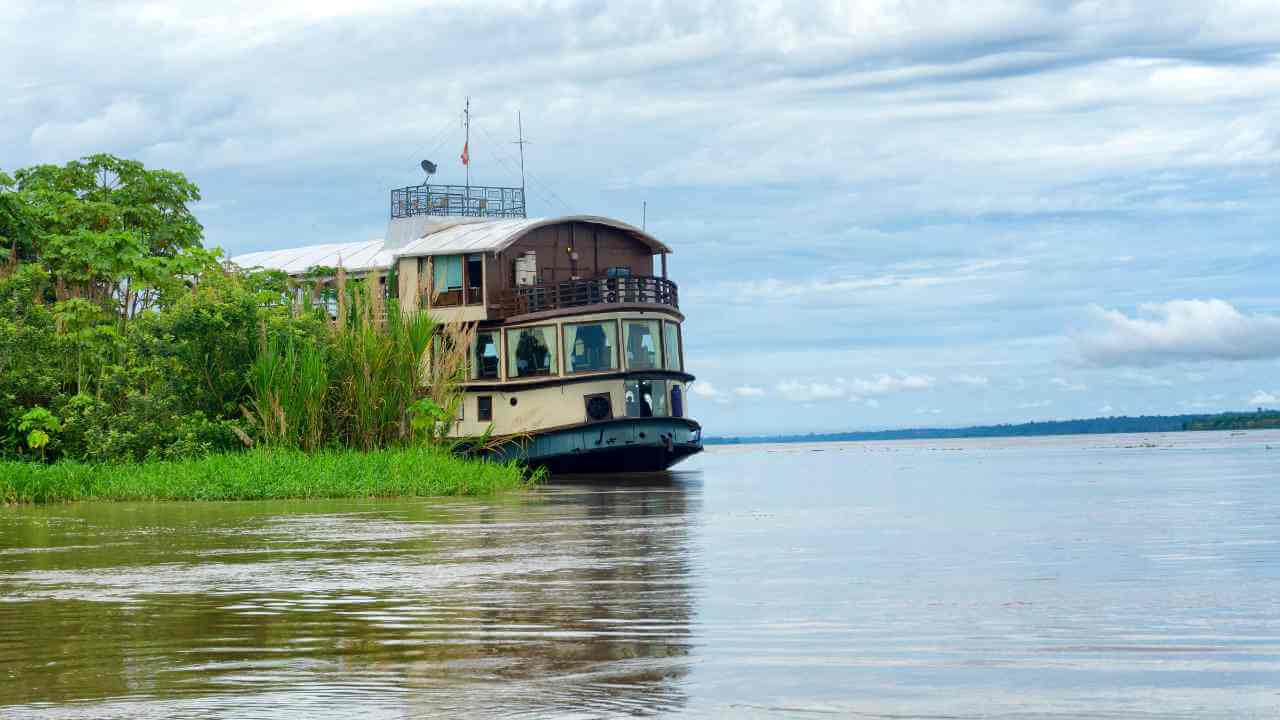 a boat on the amazon river