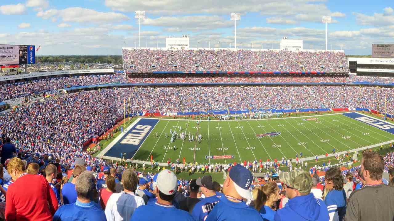 Buffalo Bills fans at a football game