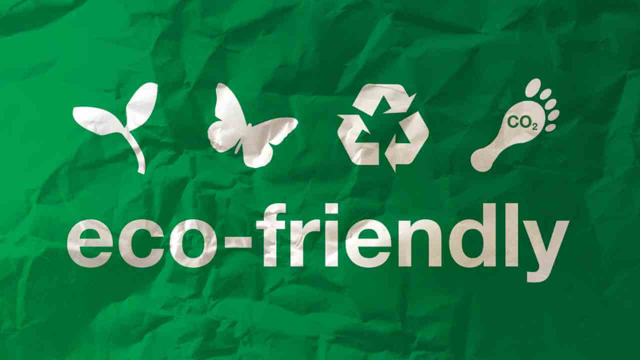 eco-friendly logo on crumpled paper background