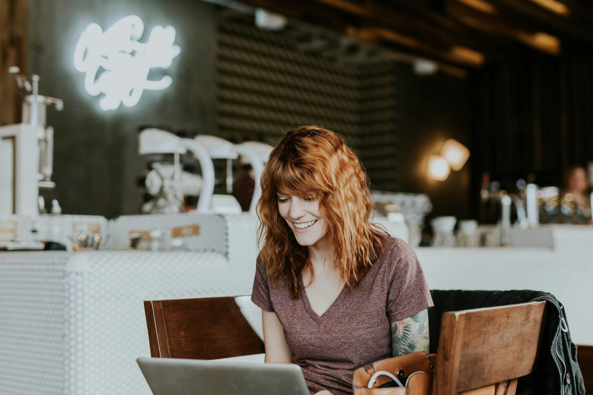 woman on a laptop