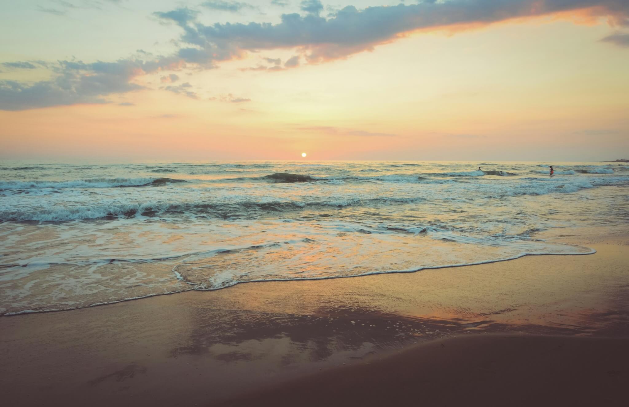 sunset on the beach