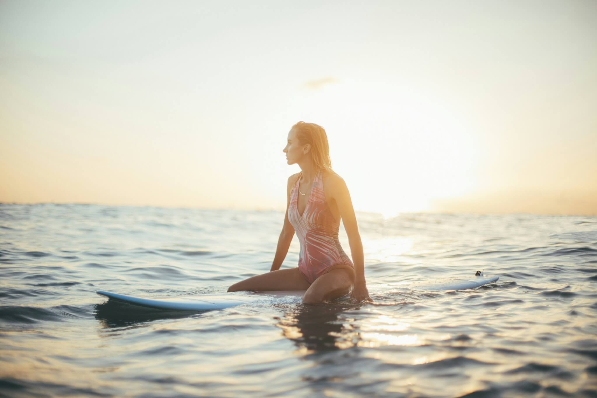 woman on a surf board