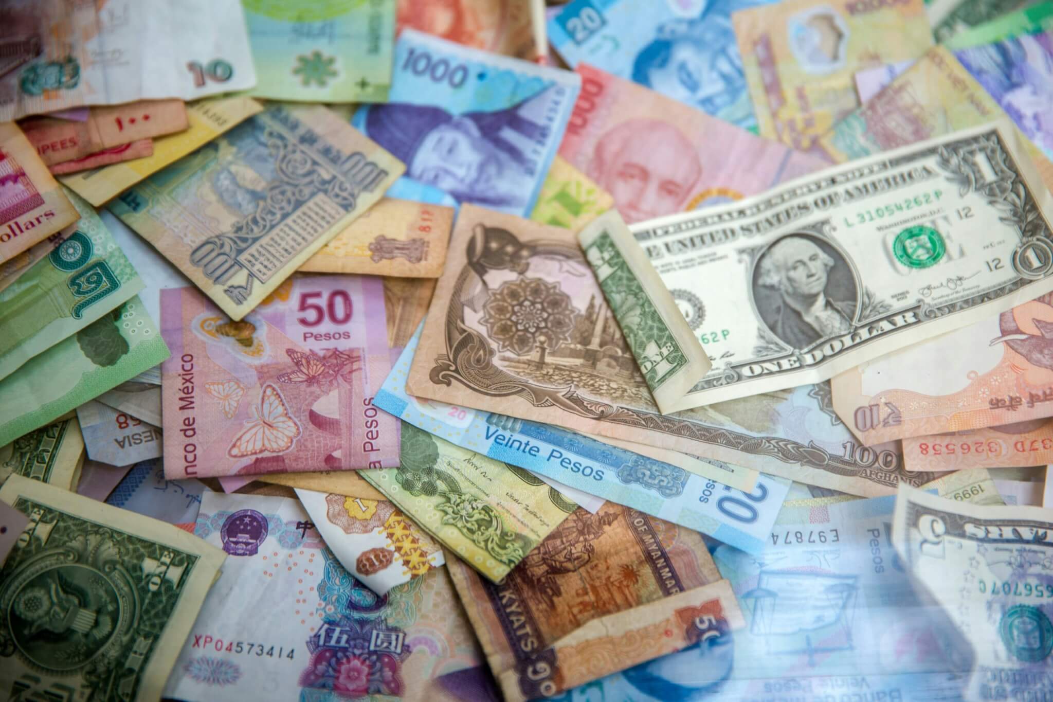 several different currencies