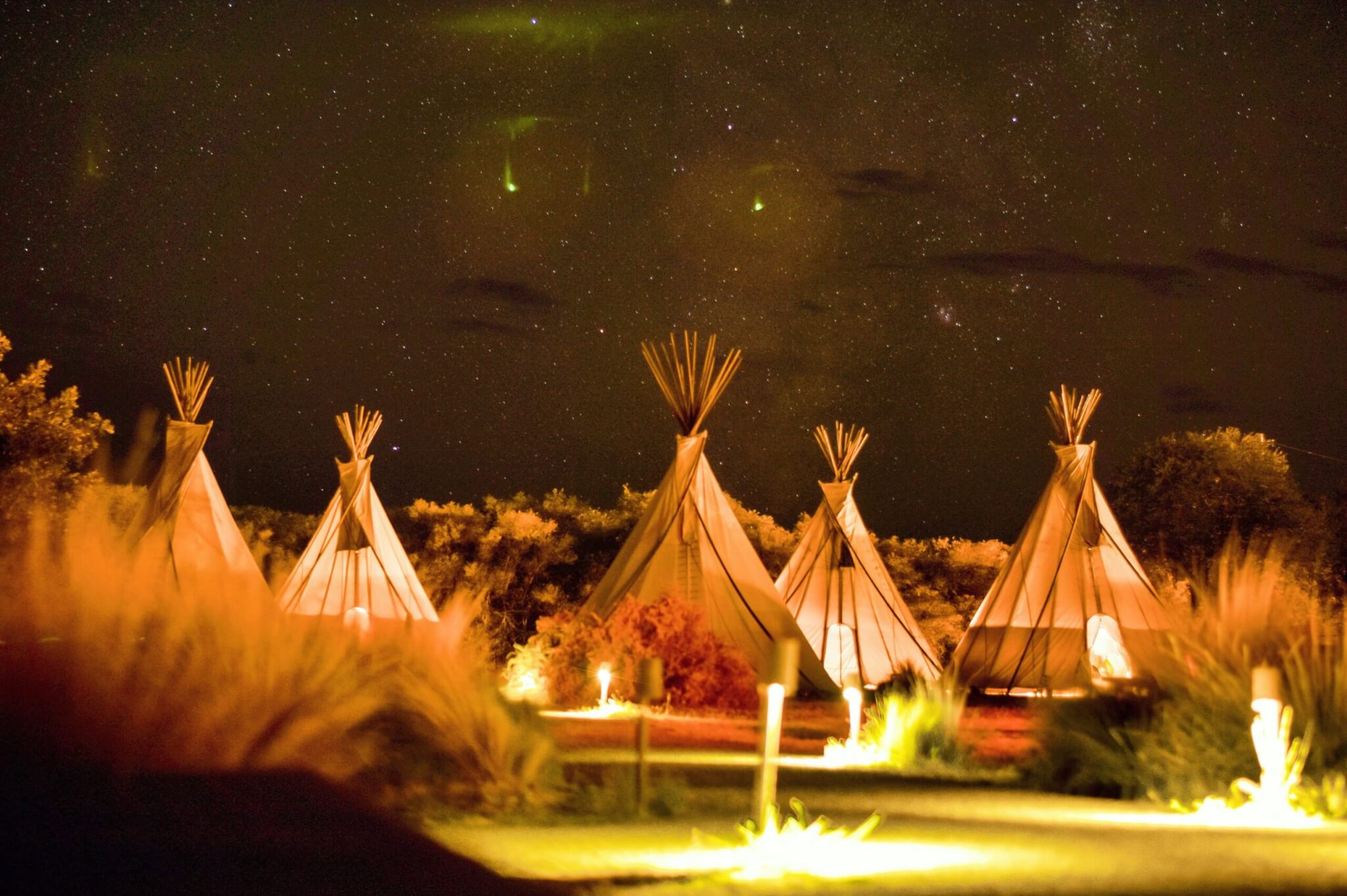 tipis in the night