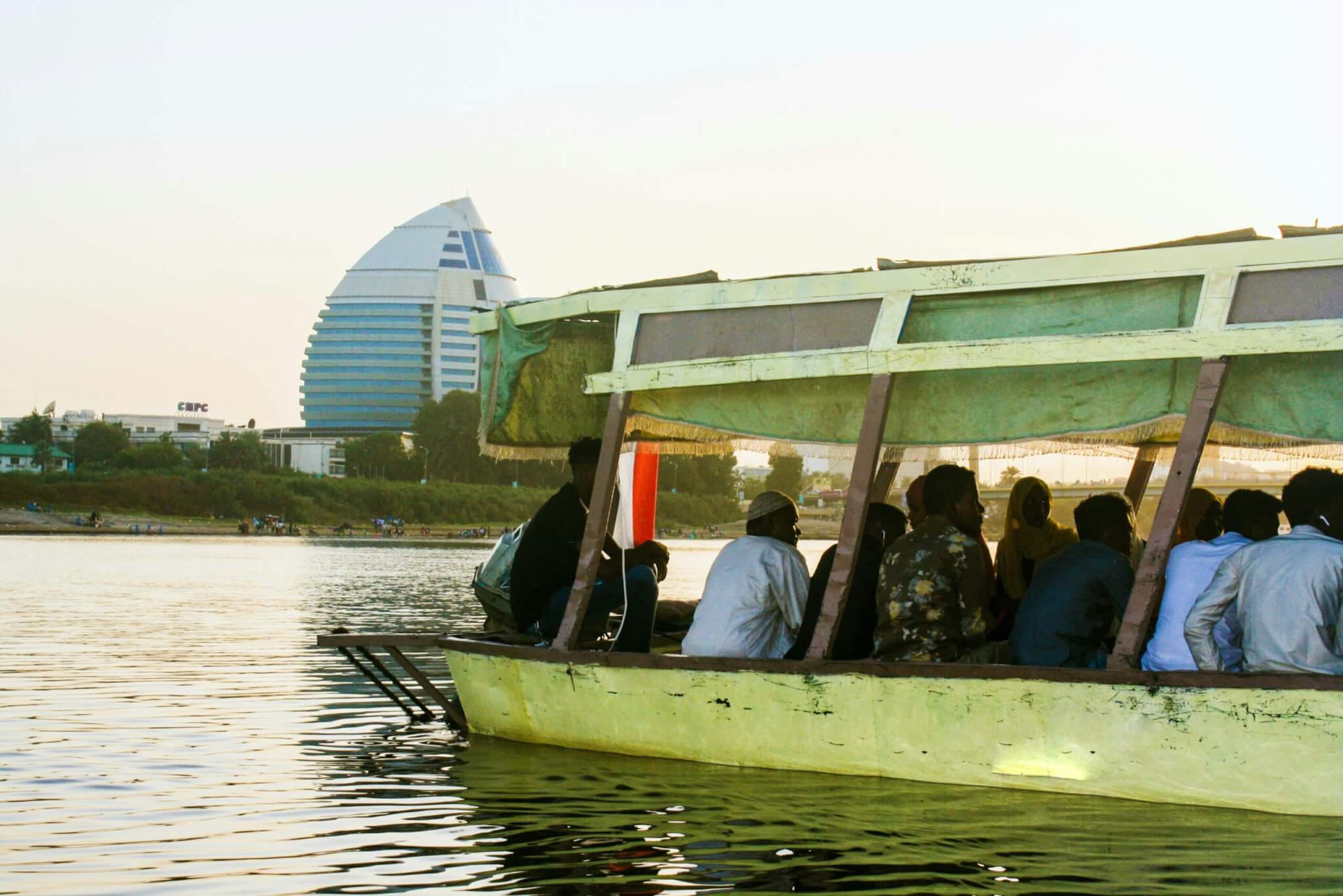 men on a boat in sudan