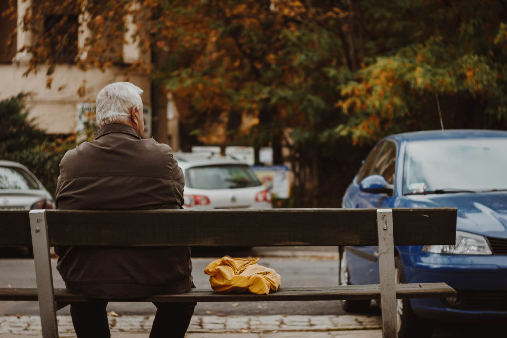 man on a bench