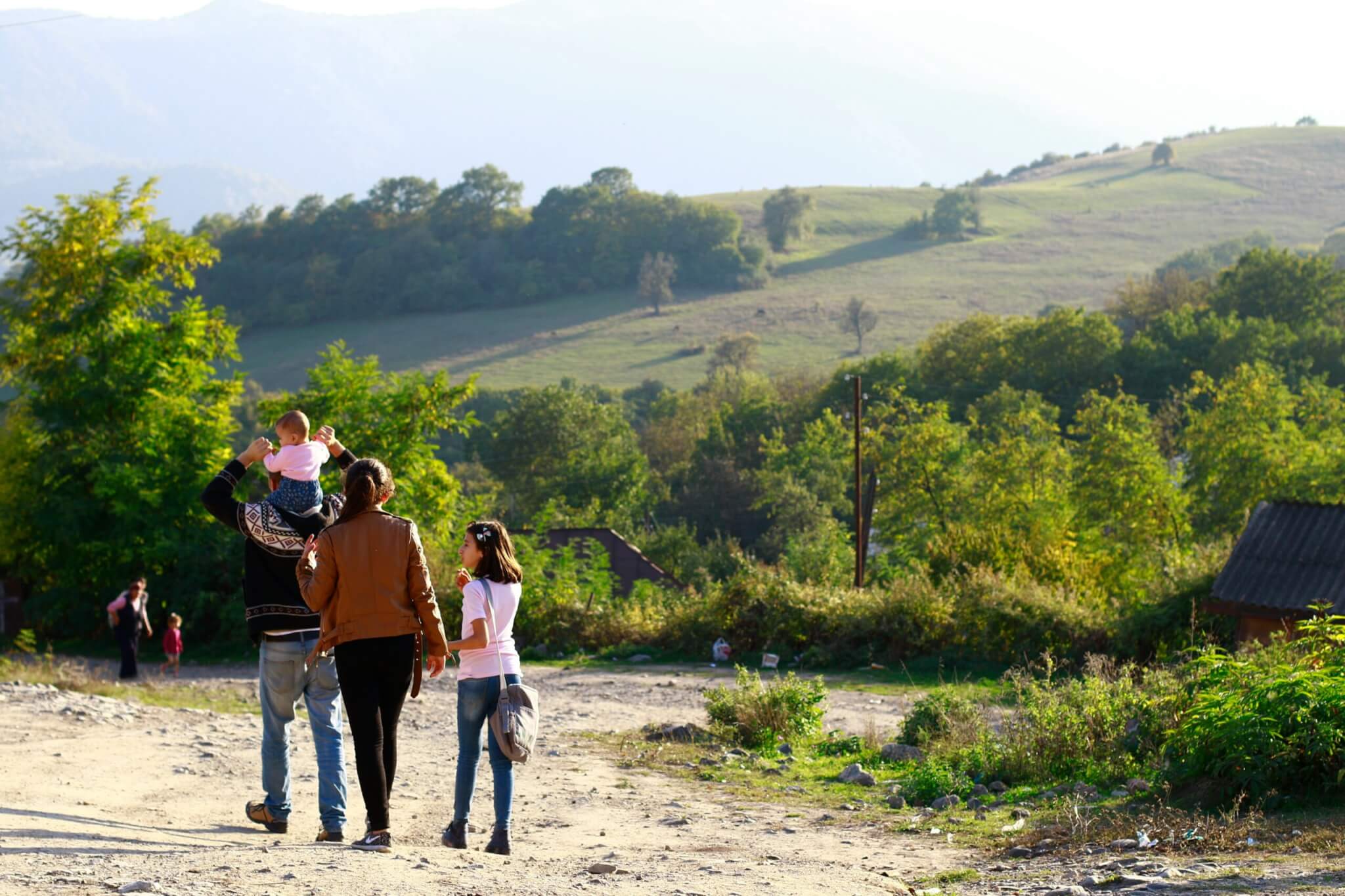 family walking together