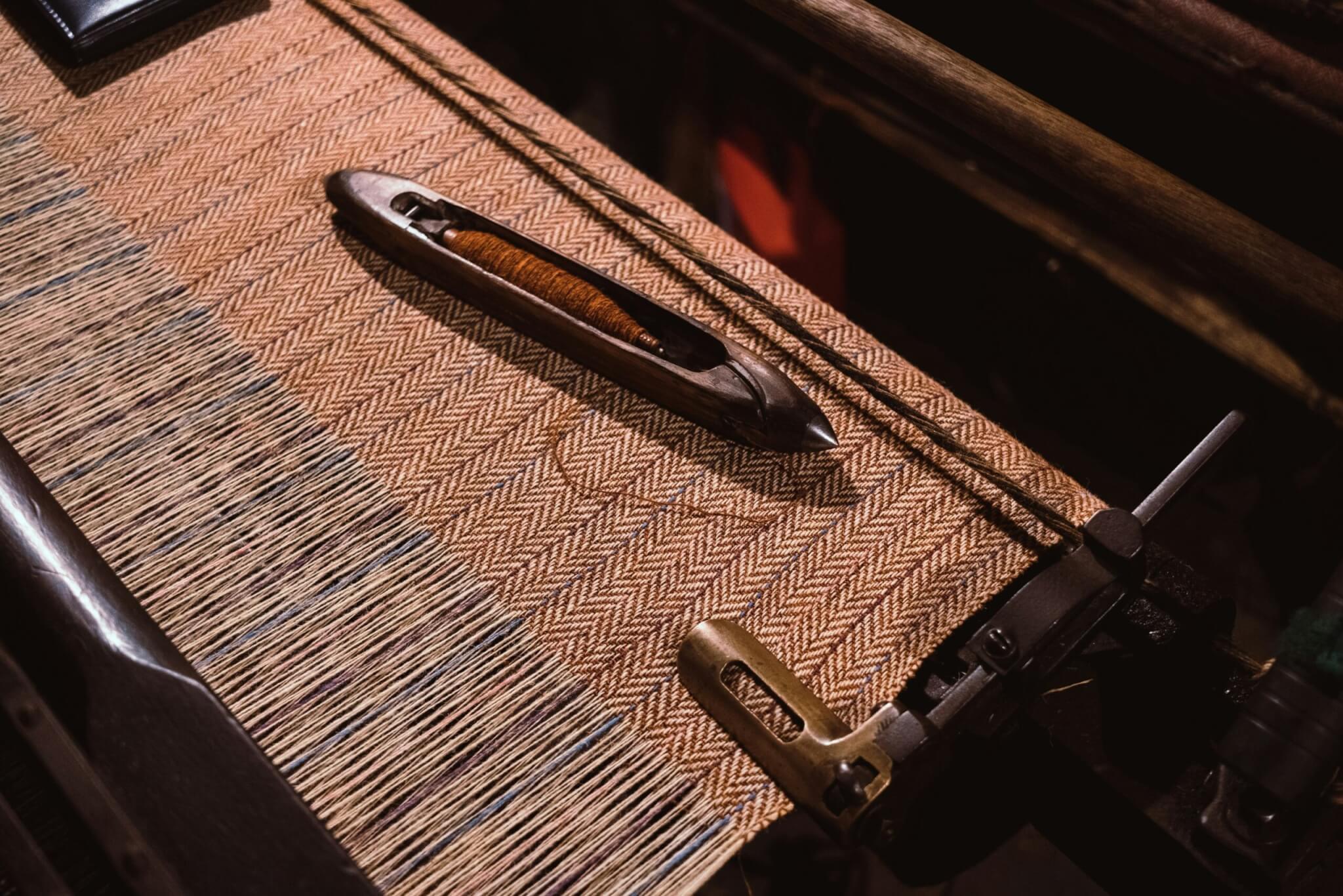 tweed being woven