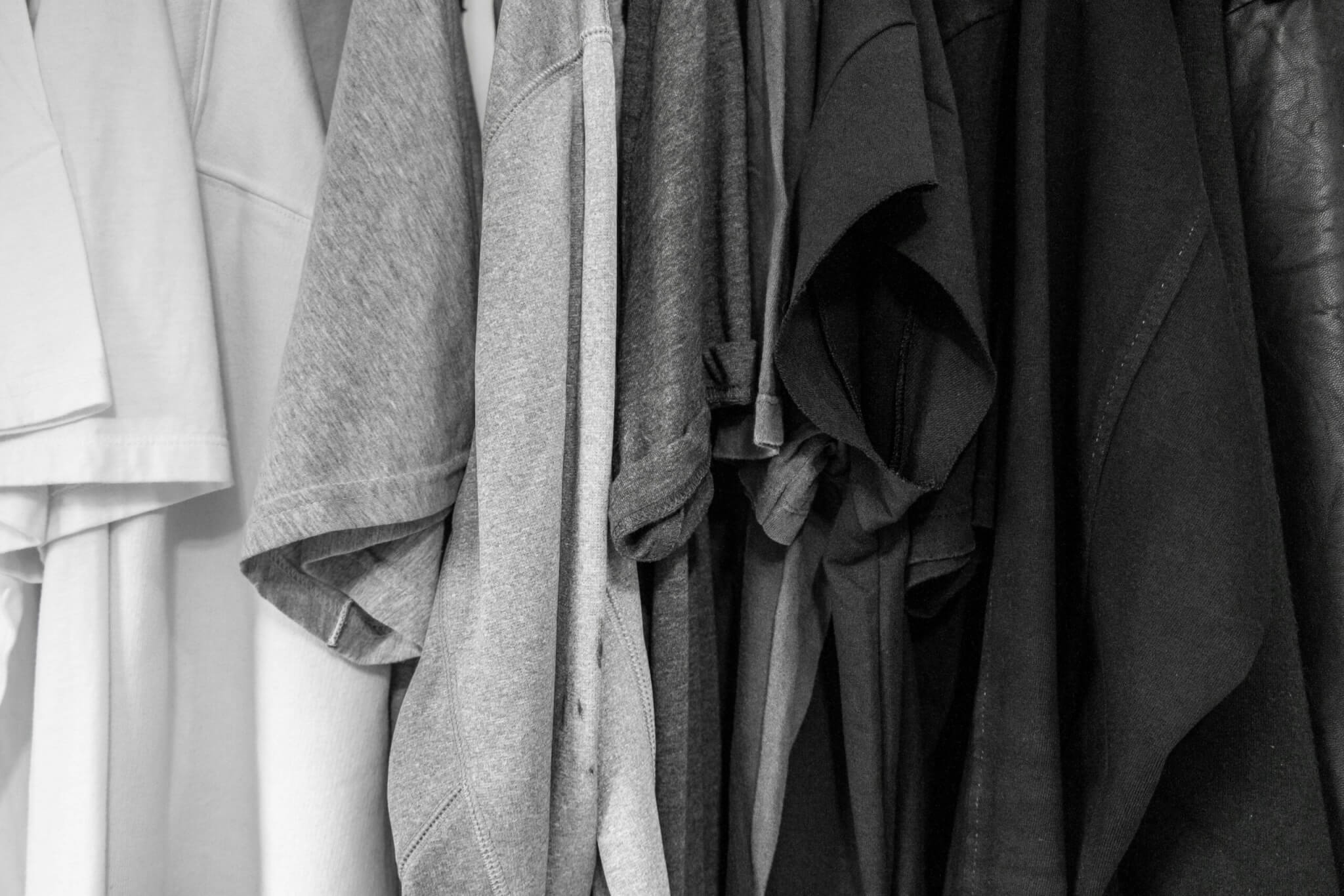 gray and white t-shirts