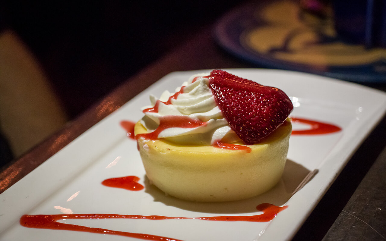 At Cinderella's Royal Table: Seasonal Dessert - Strawberry Cheesecake.