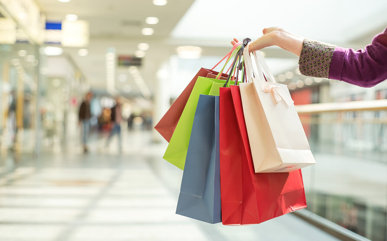 Shopping bags at the mall