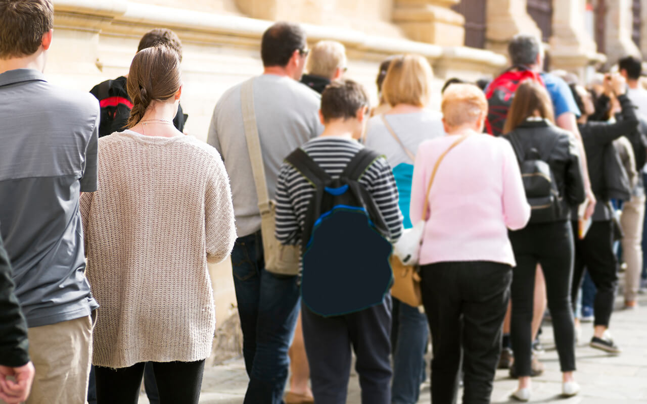 People standing in line