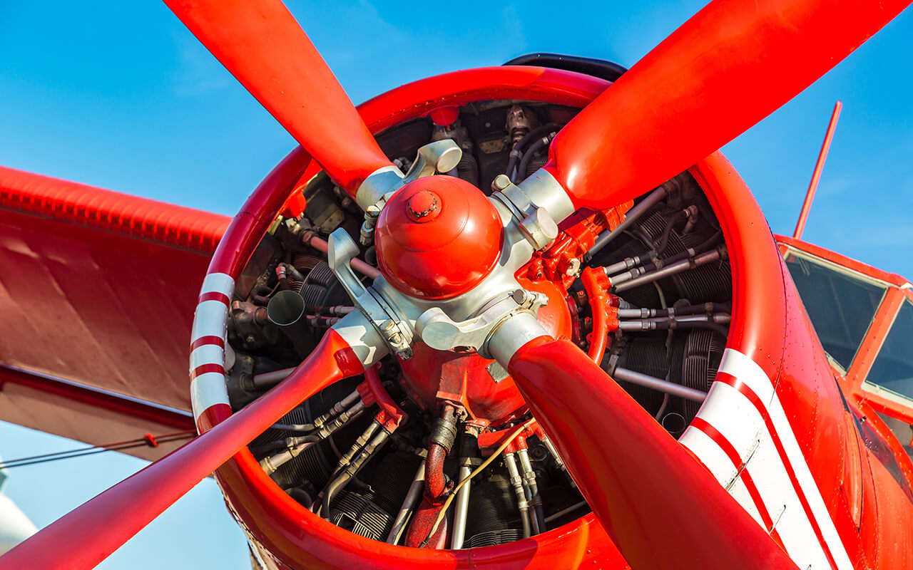 Propeller of Red biplane