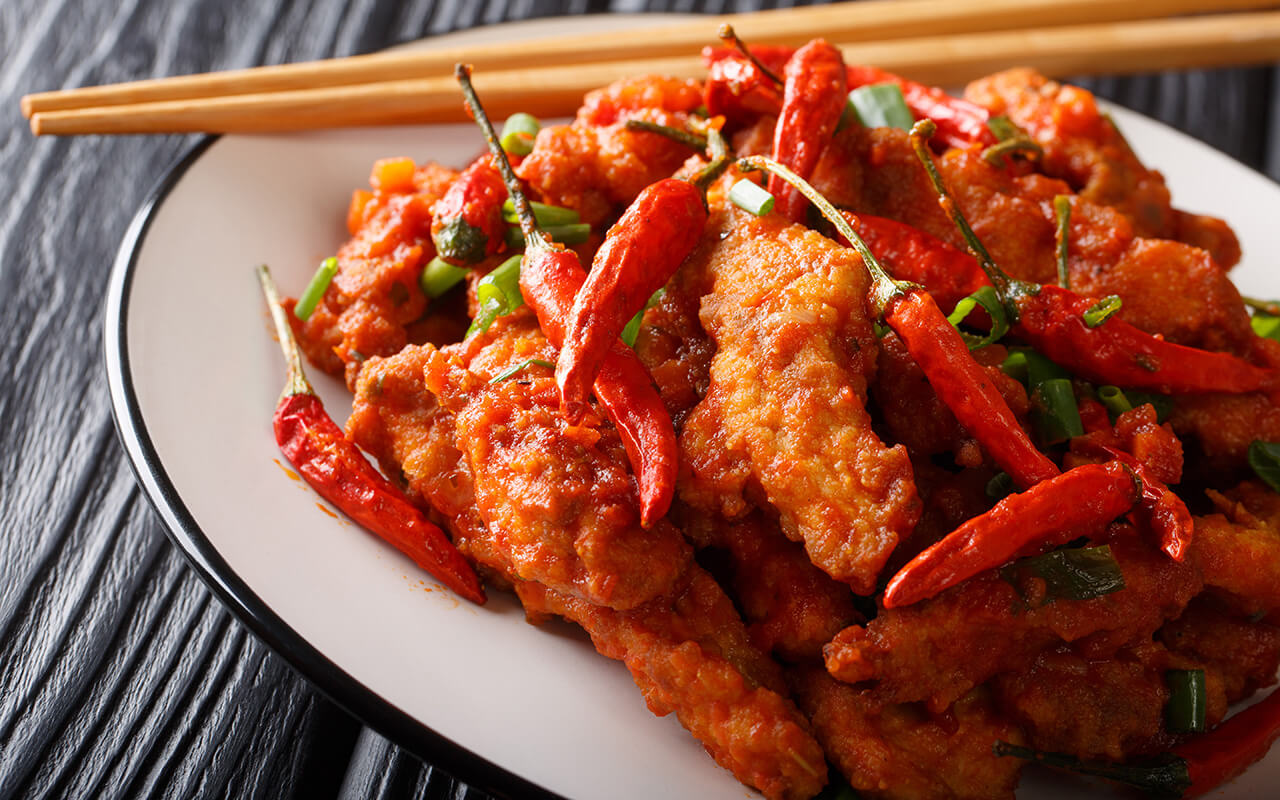 Chicken with spicy peppers