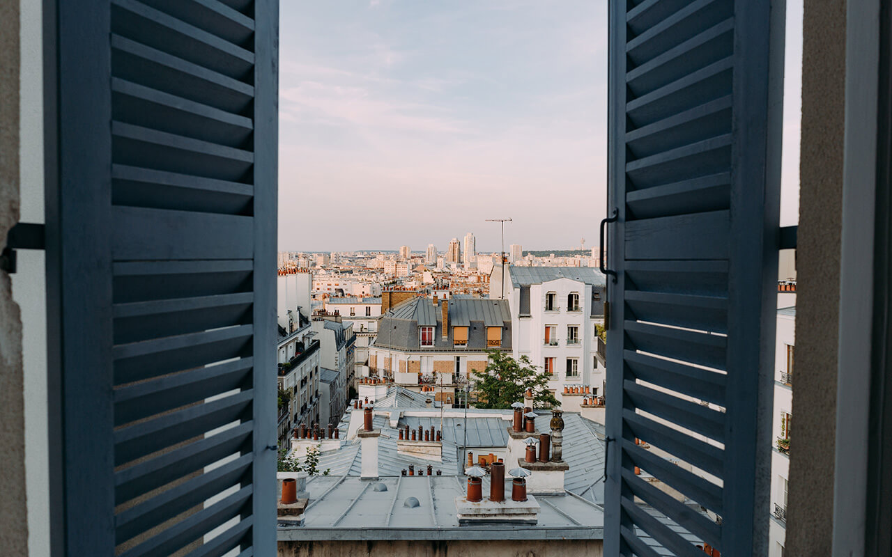 City view out of window