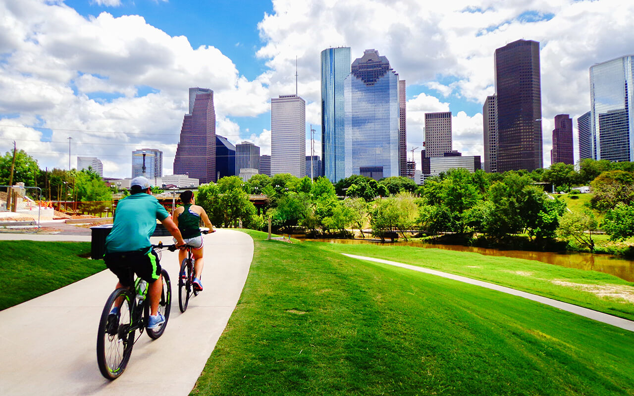 Bike path in Houston, Texas