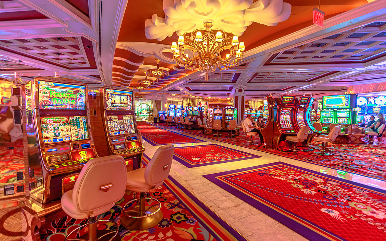 Inside the Wynn in the Las Vegas Strip. Interior of luxurious Hotel and Casino