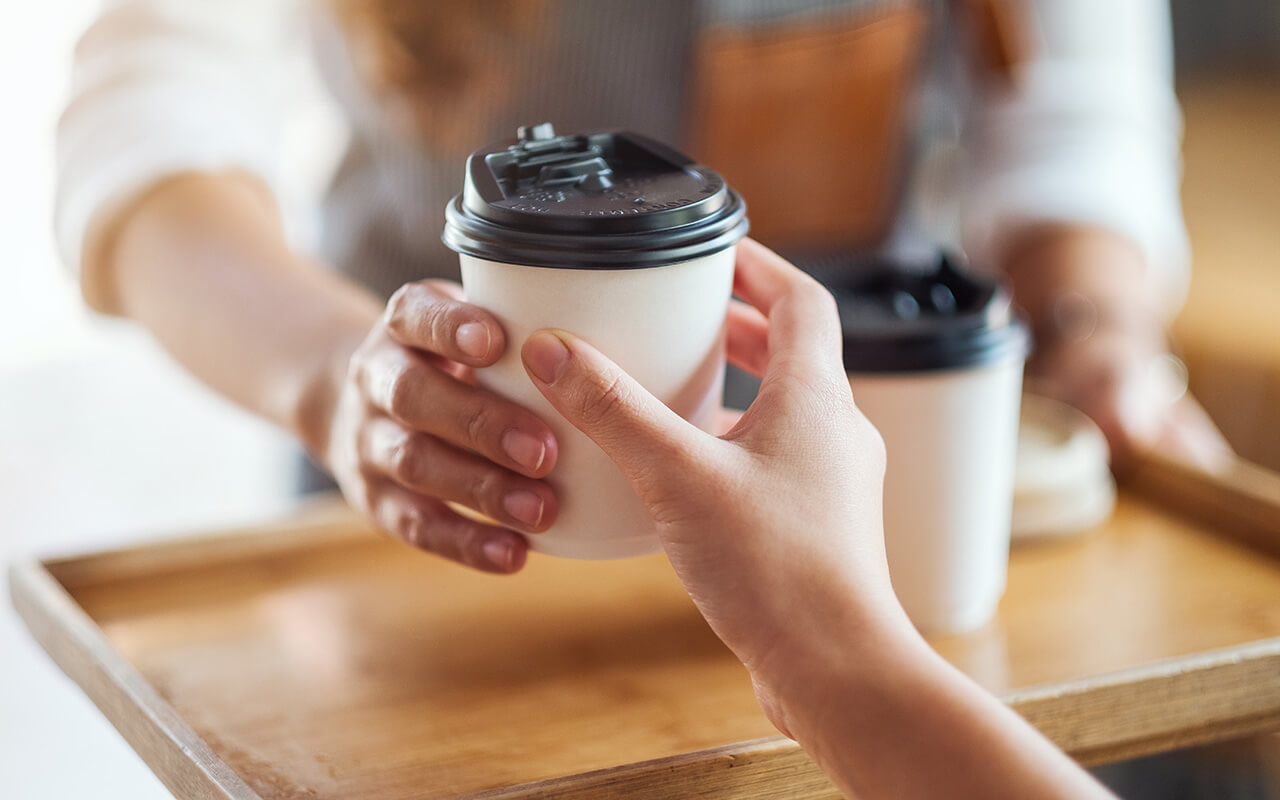 Coffee in a to-go container 