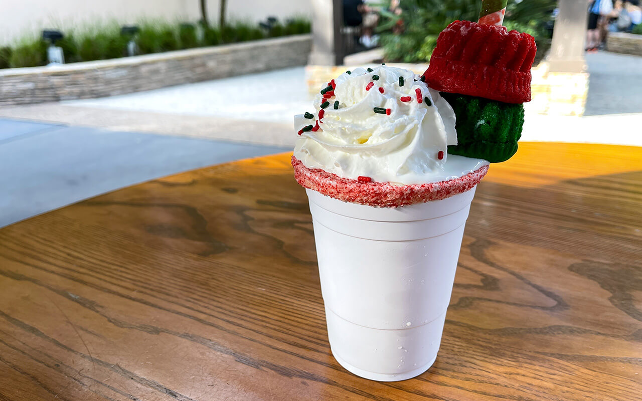 Christmas milkshake at Disney World