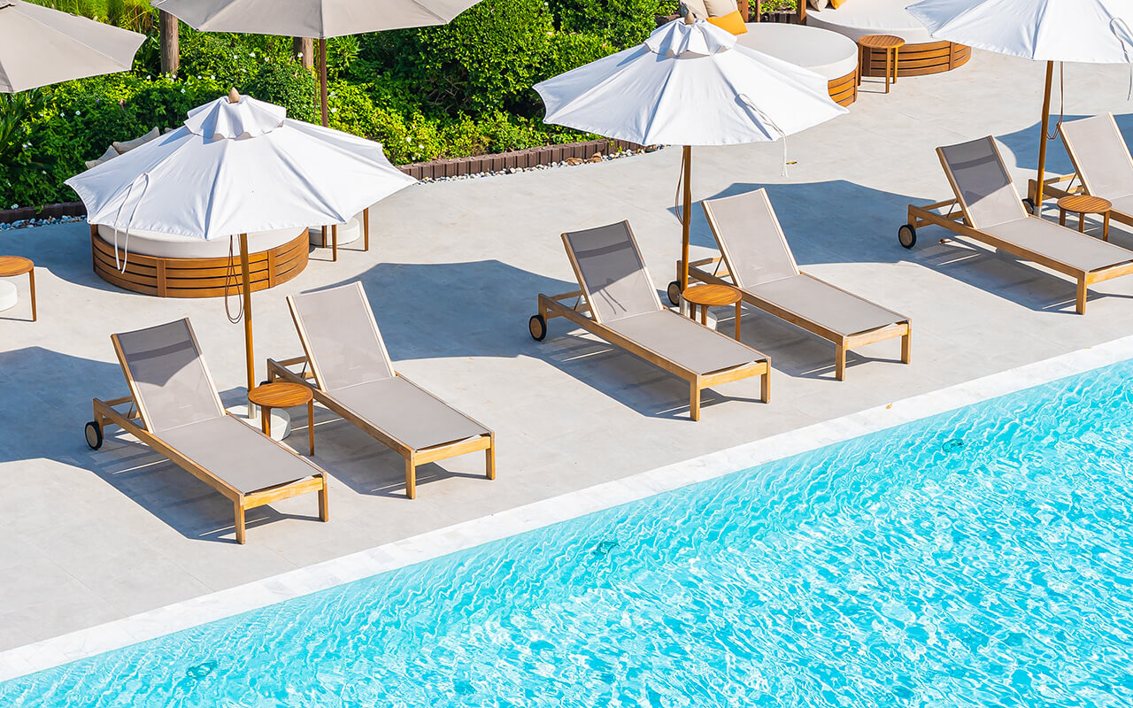 Pool at a luxury hotel