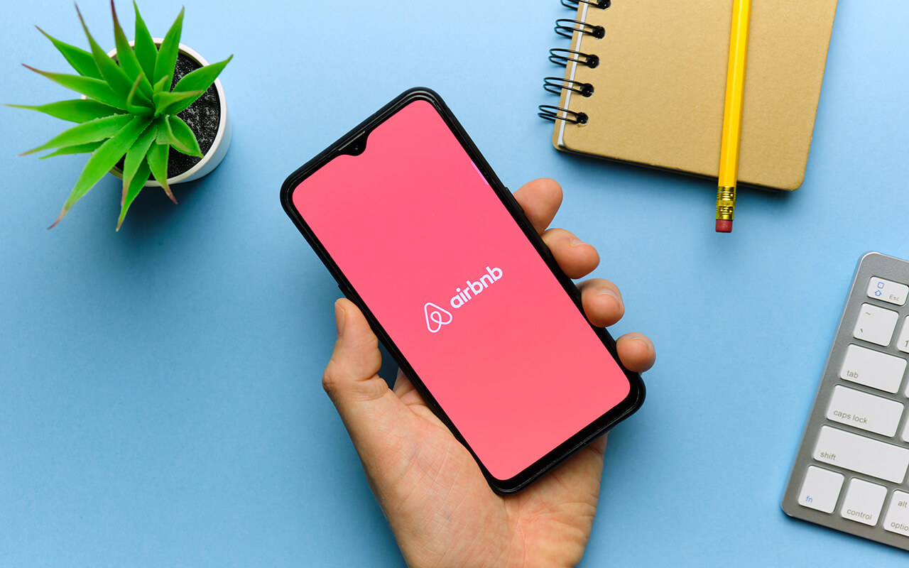 Airbnb app on a smartphone