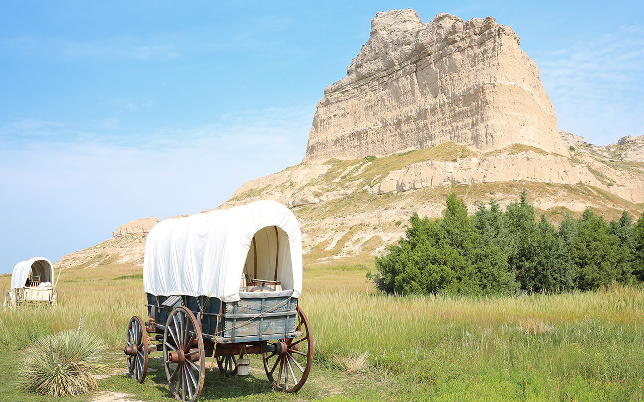 Scotts Bluff National Monument in Nebraska, USA, historic Oregon Trail