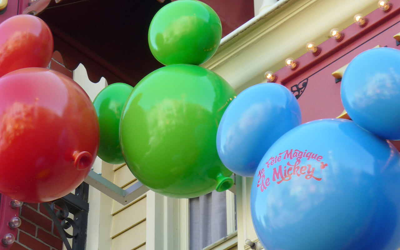 Mickey ear balloons at Disneyland