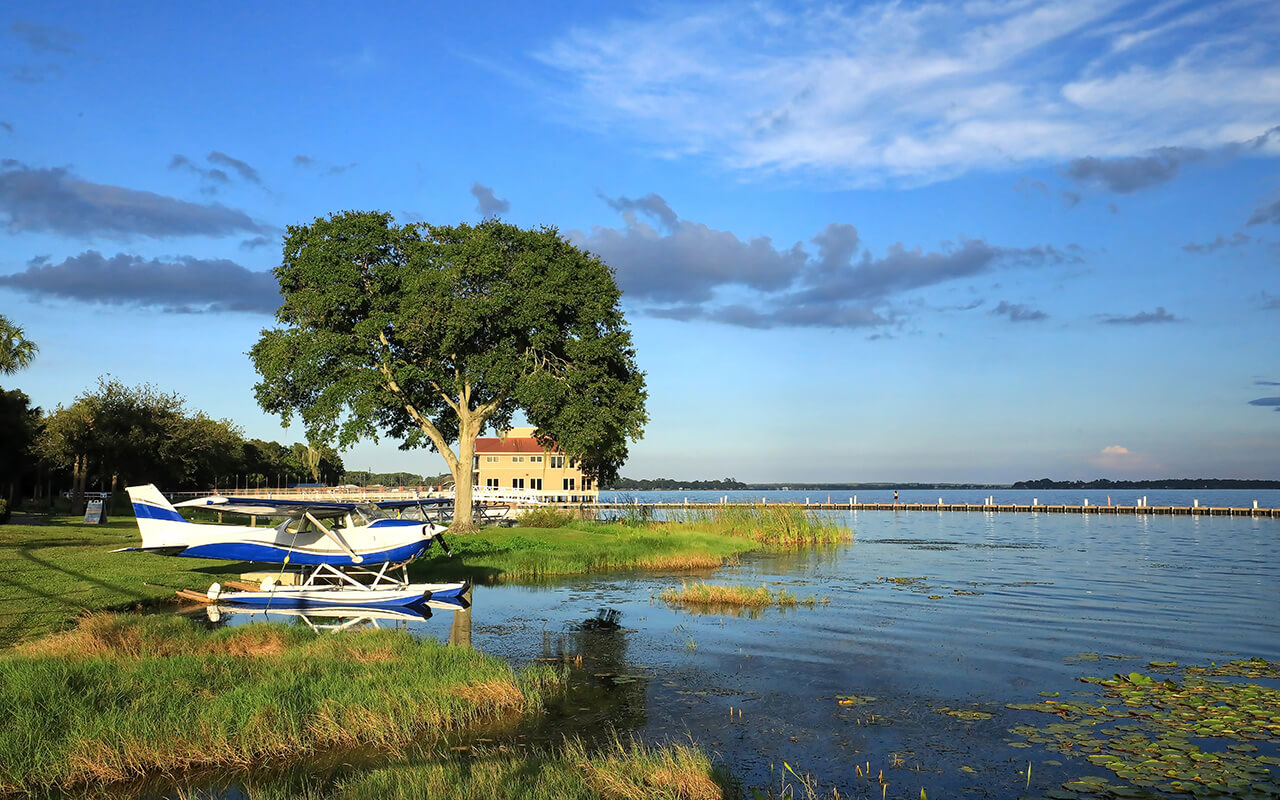 Beautiful Wooten Park in Tavares, Florida. Wooten Park is a family friendly outdoor park with seaplane rides and outdoor activities.