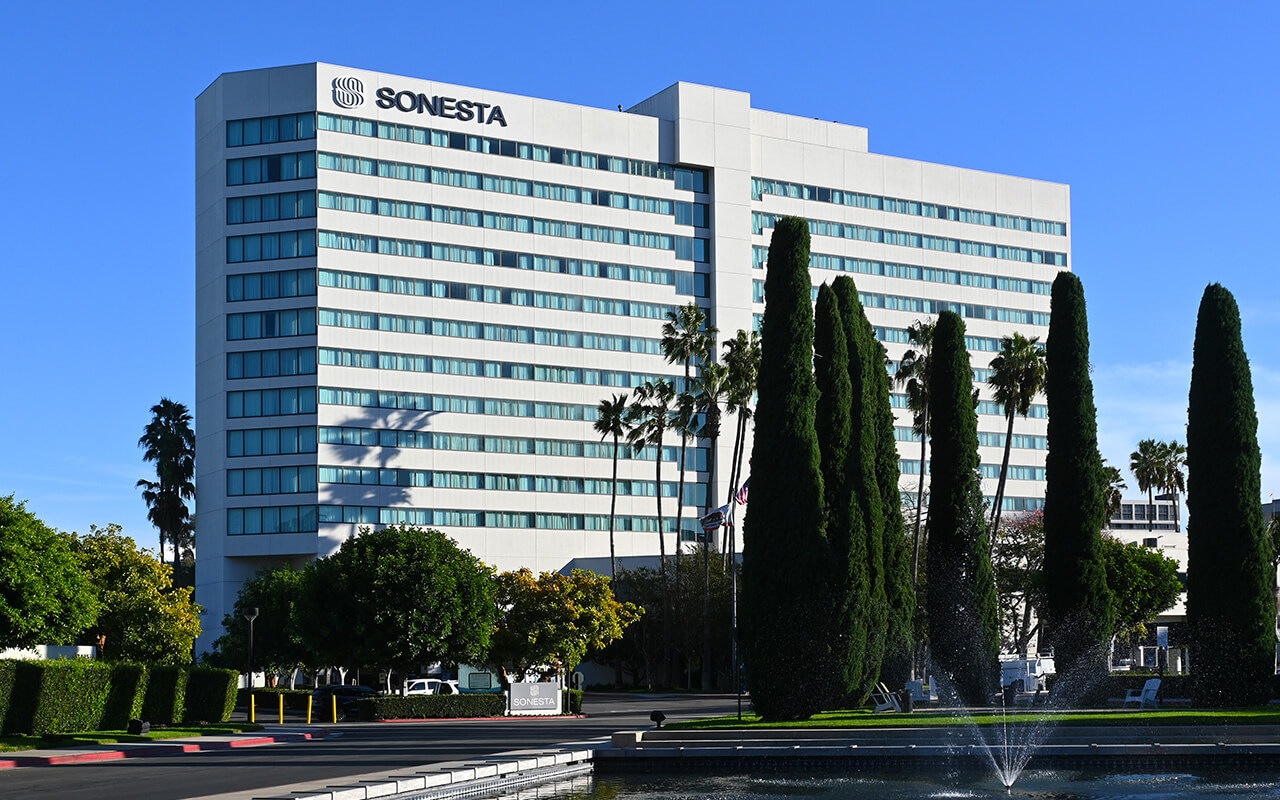 Sonesta Hotel, located at the Irvine Concourse, two miles from John Wayne Airport.