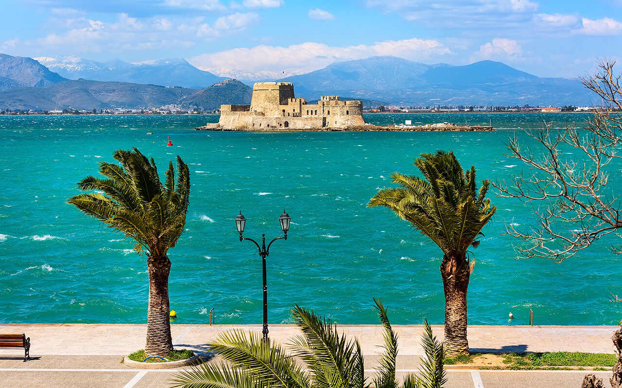 Bourtzi Castle in Nafplio, Greece