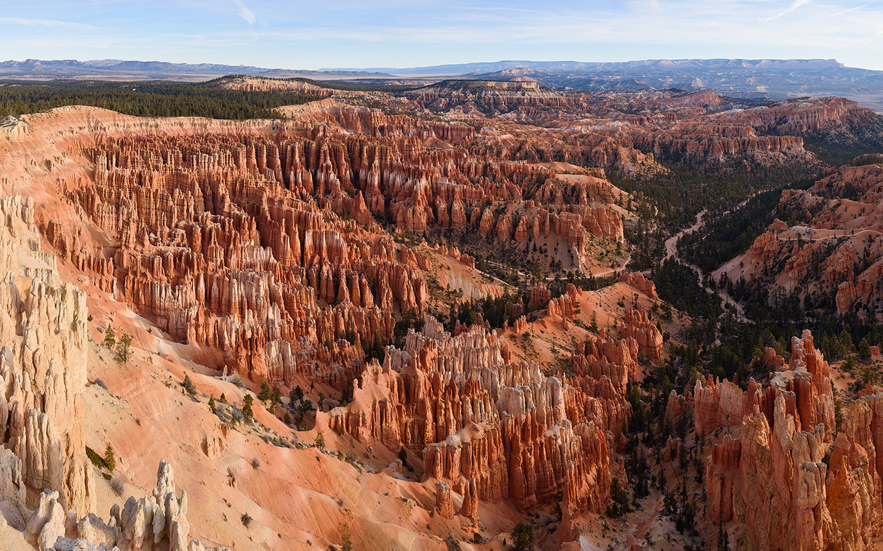 Four-segment panorama of Inspiration Point, Bryce Canyon National Park.