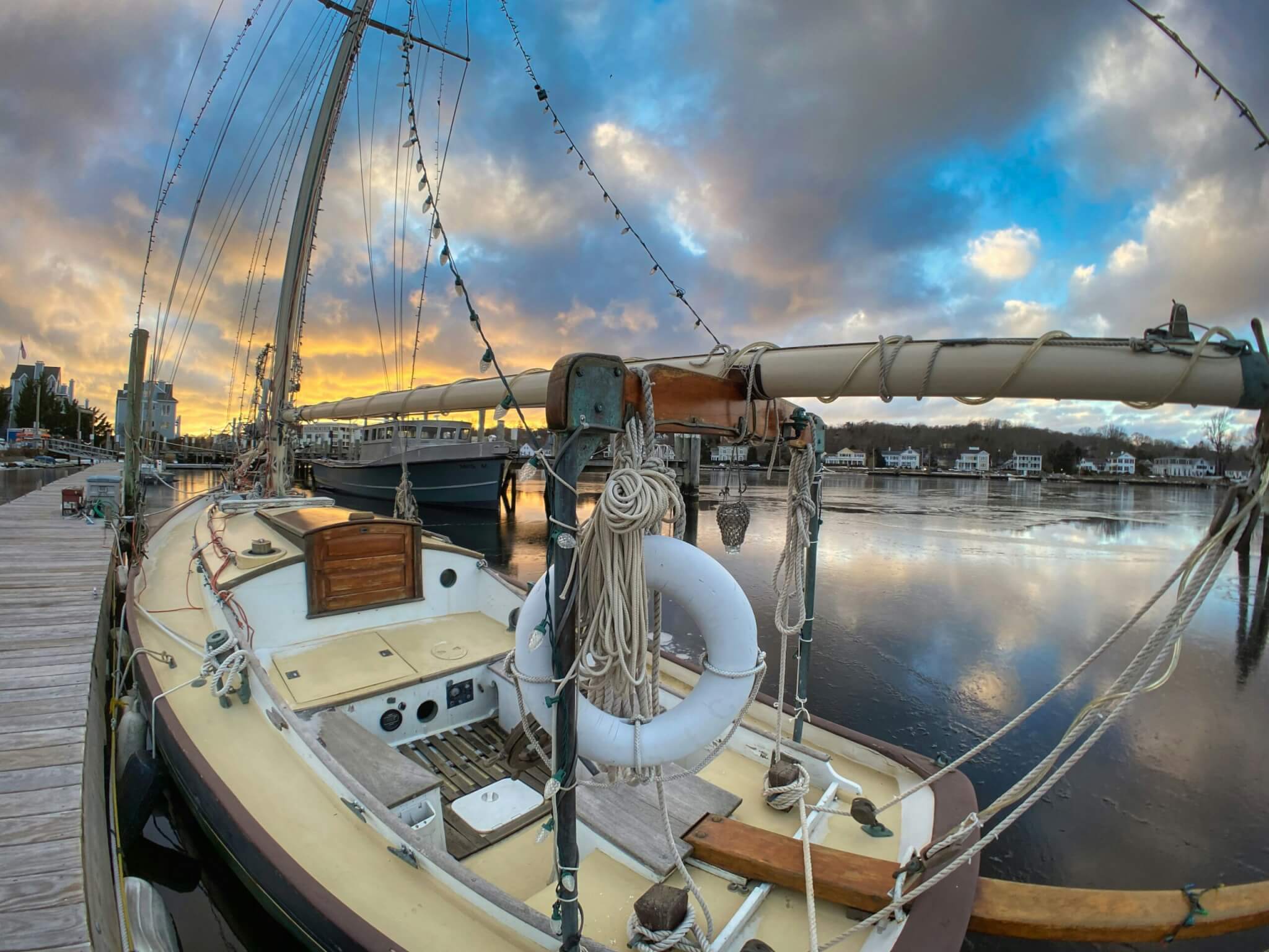 sailboat on a harbor