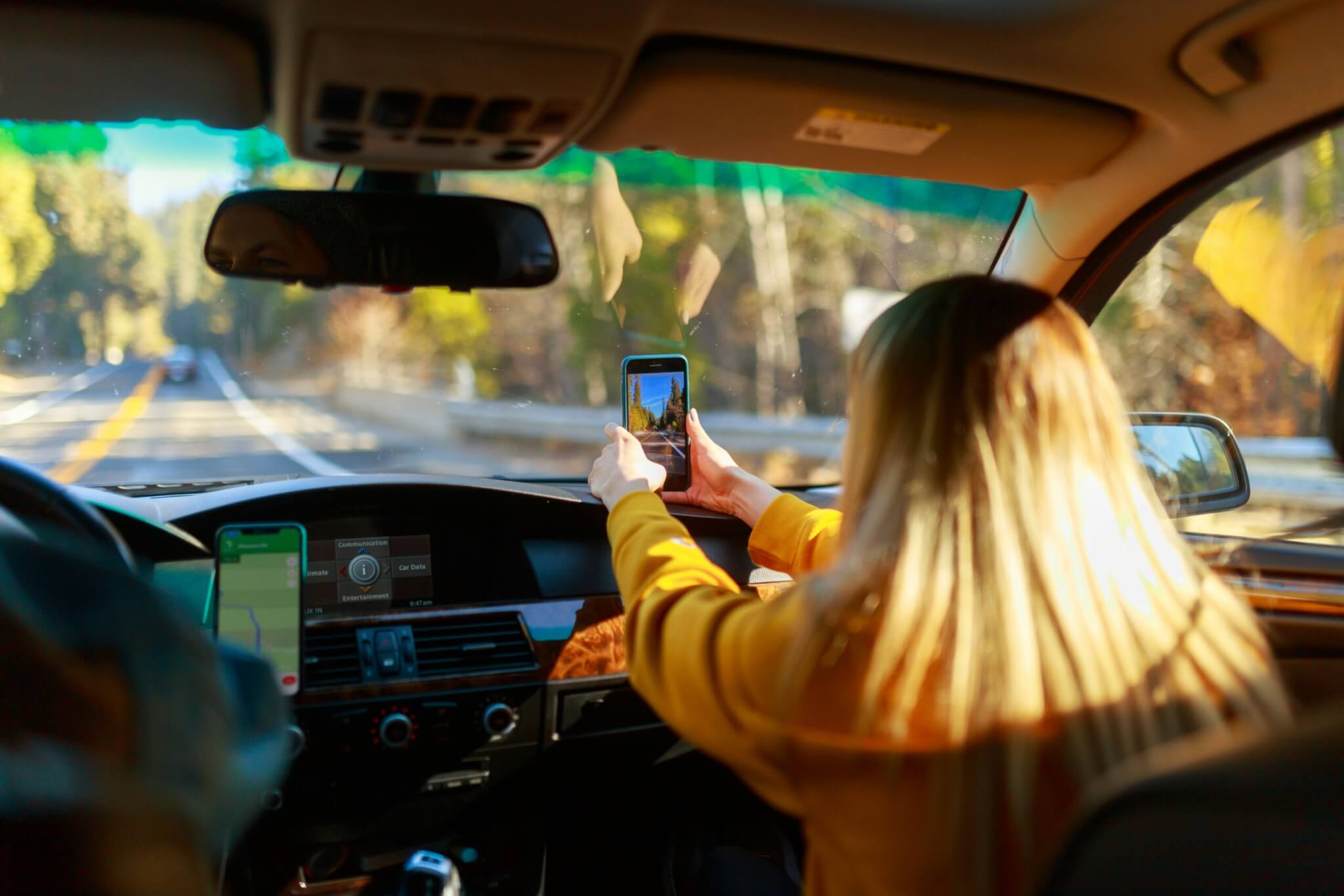 woman on a road trip