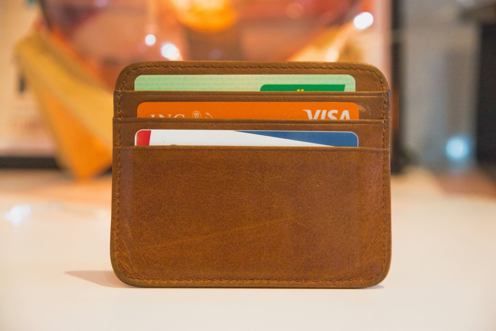 wallet with credit cards