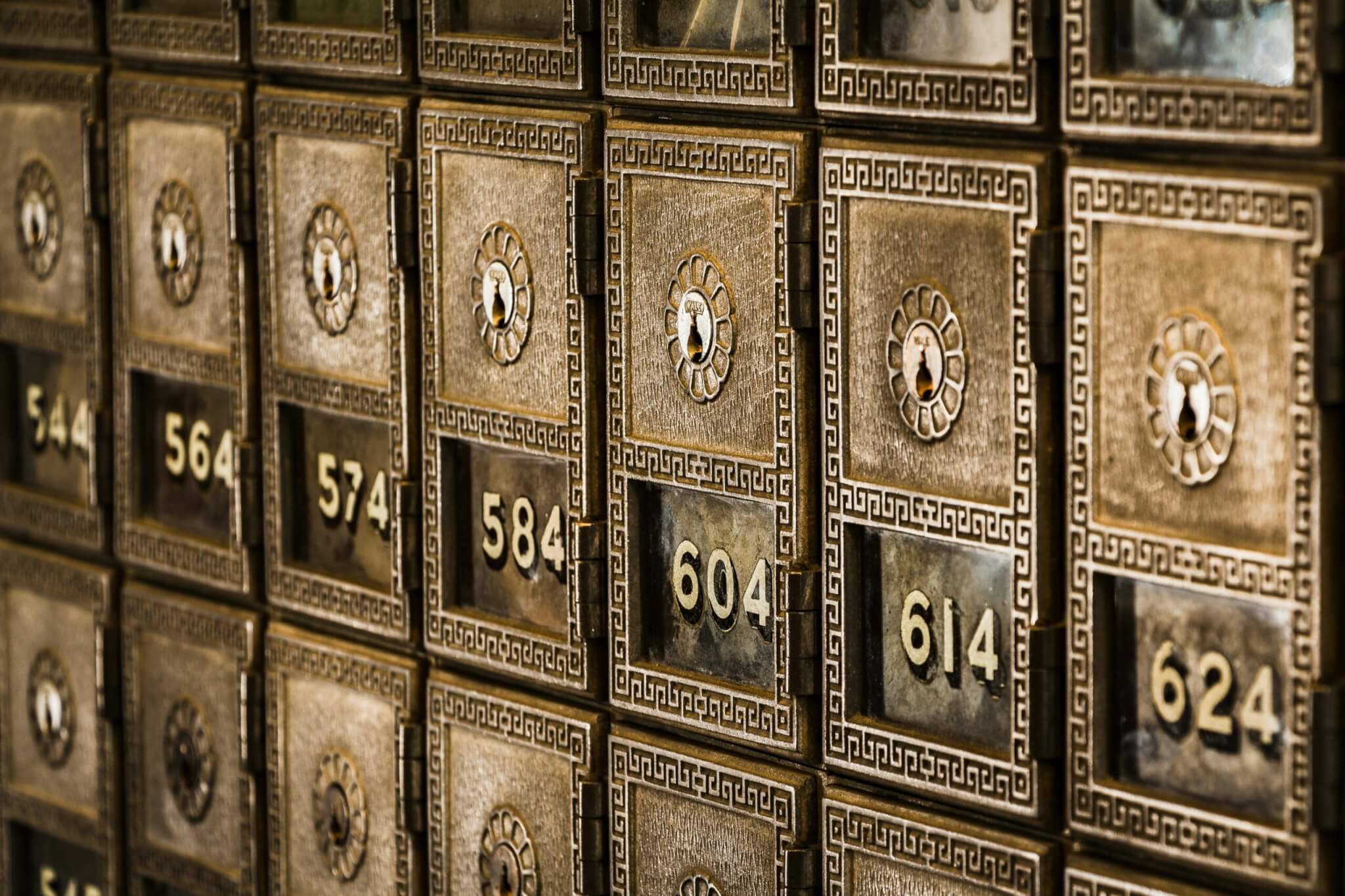 bank of mailboxes