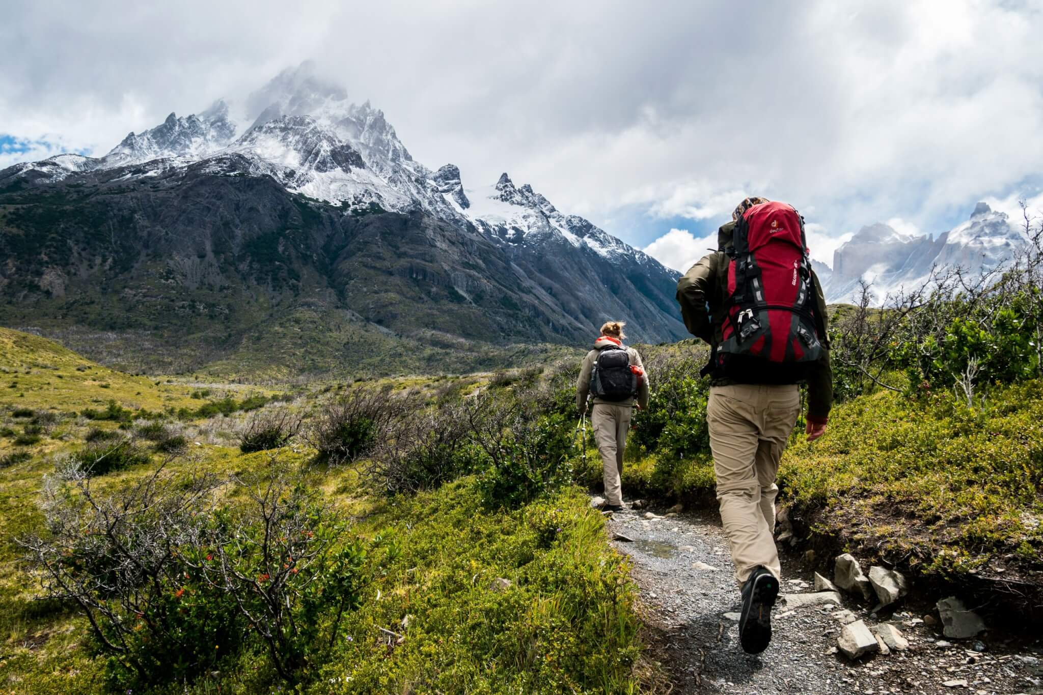 couple hiking in the mountains