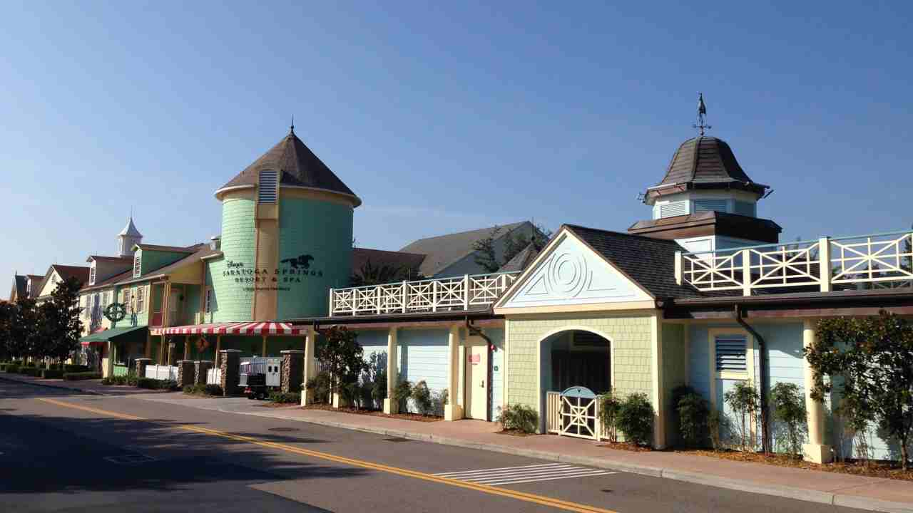 a small town with colorful buildings and a clock tower