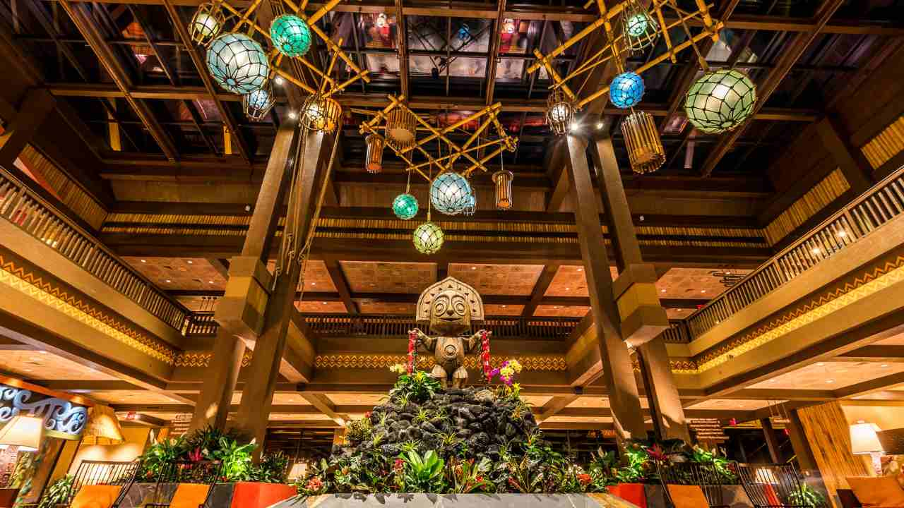 the lobby at disney's polynesian resort