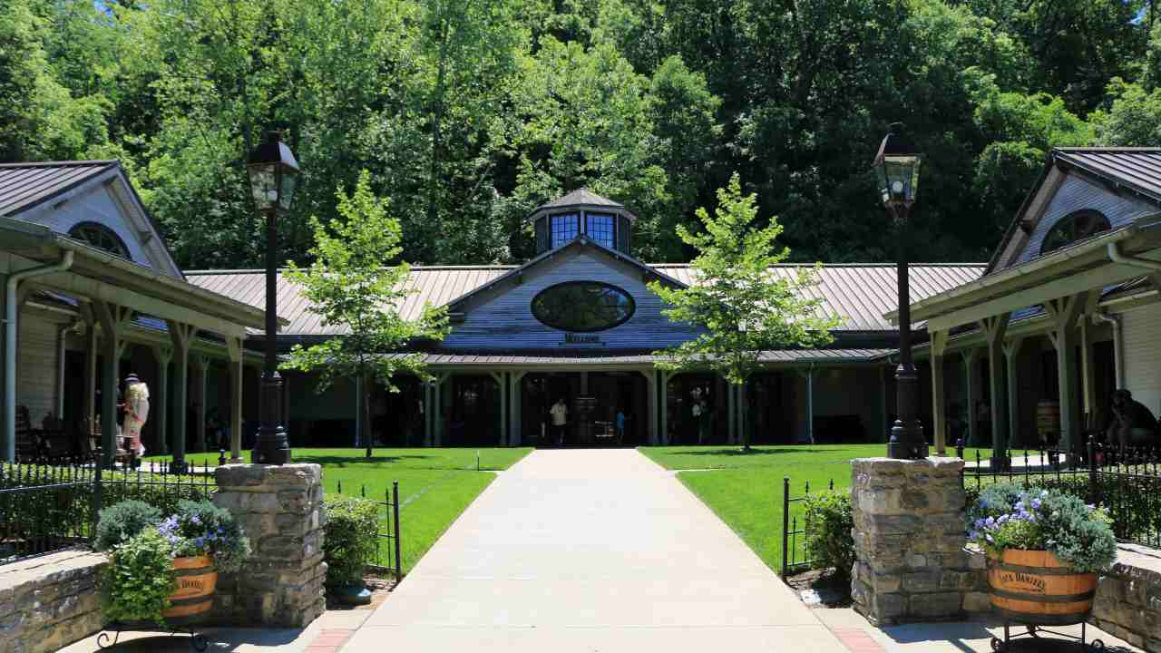 a walkway leads to the entrance of a winery