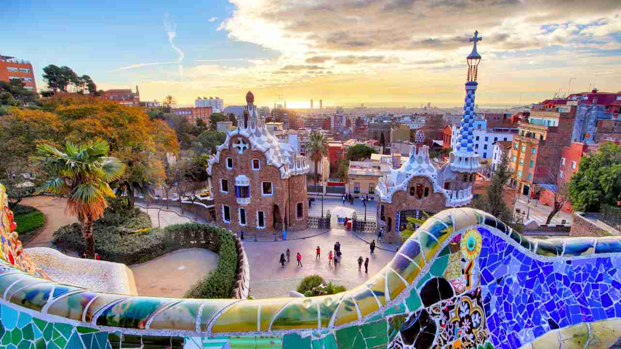 the park guell in barcelona, spain