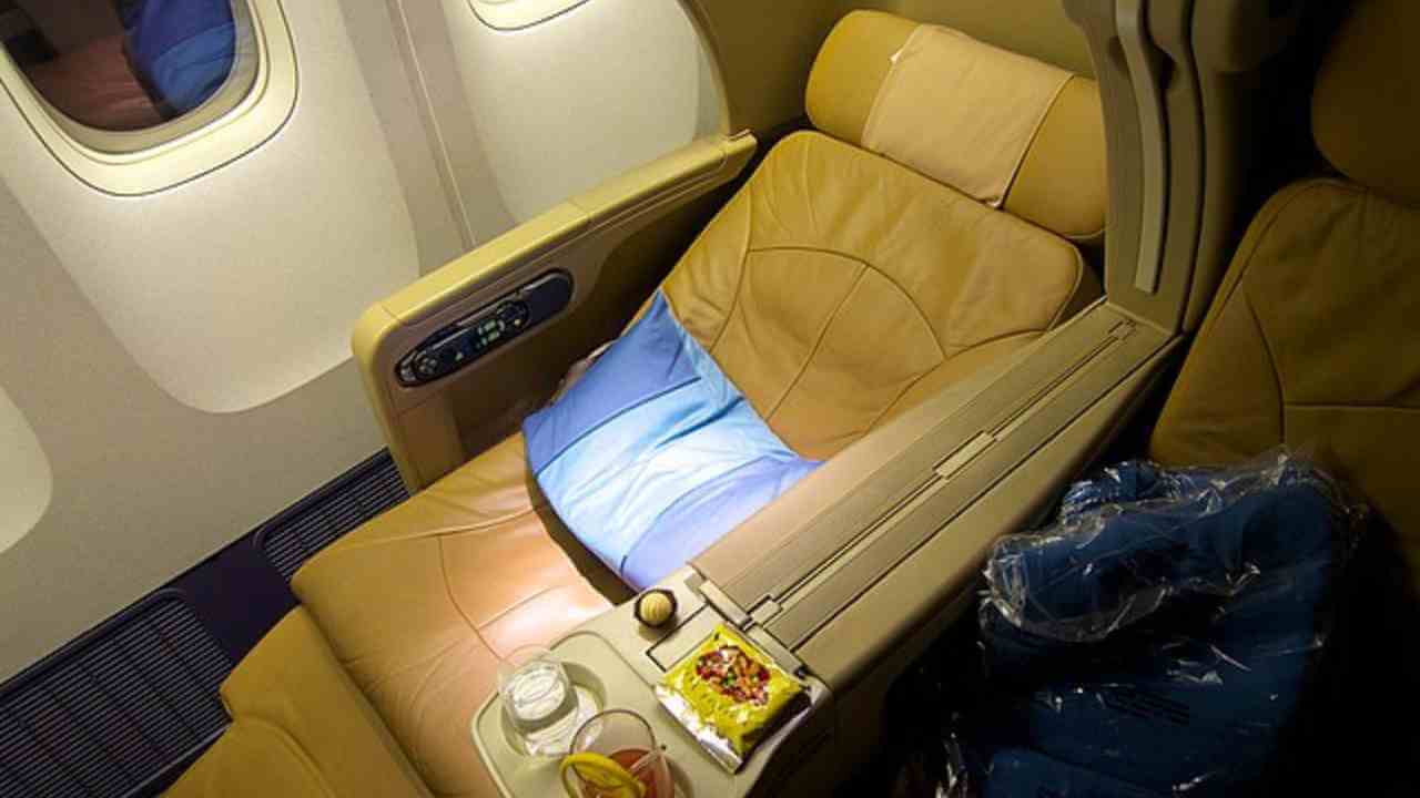 reclining airplane seat