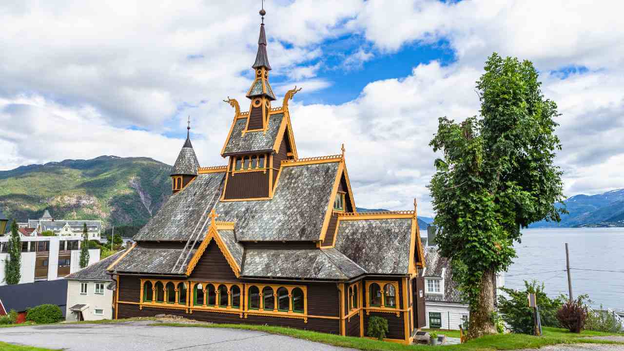 the stave church in stavanger, norway