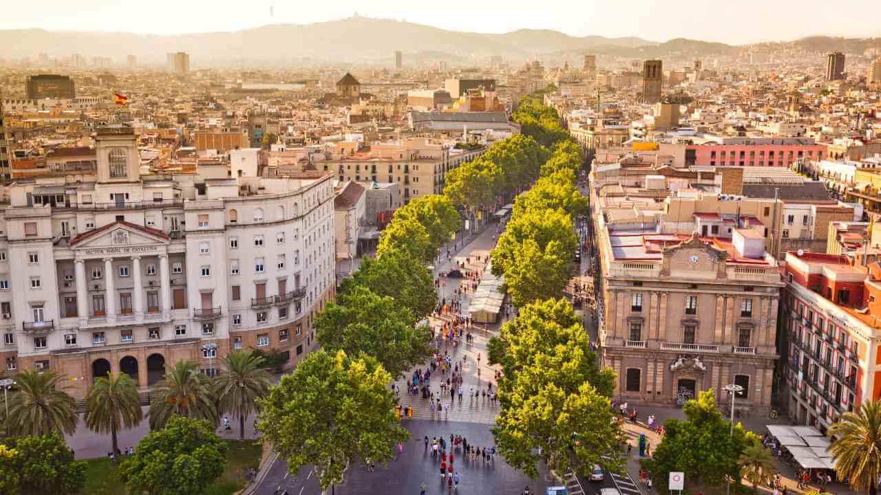 an aerial view of barcelona, spain