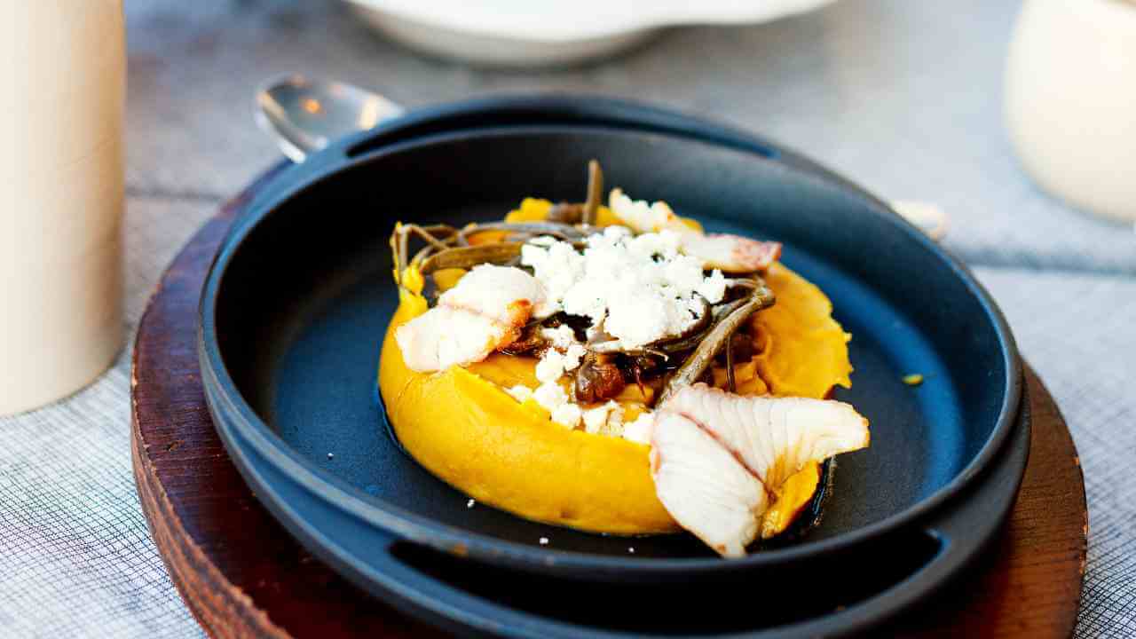 a bowl of food on a table